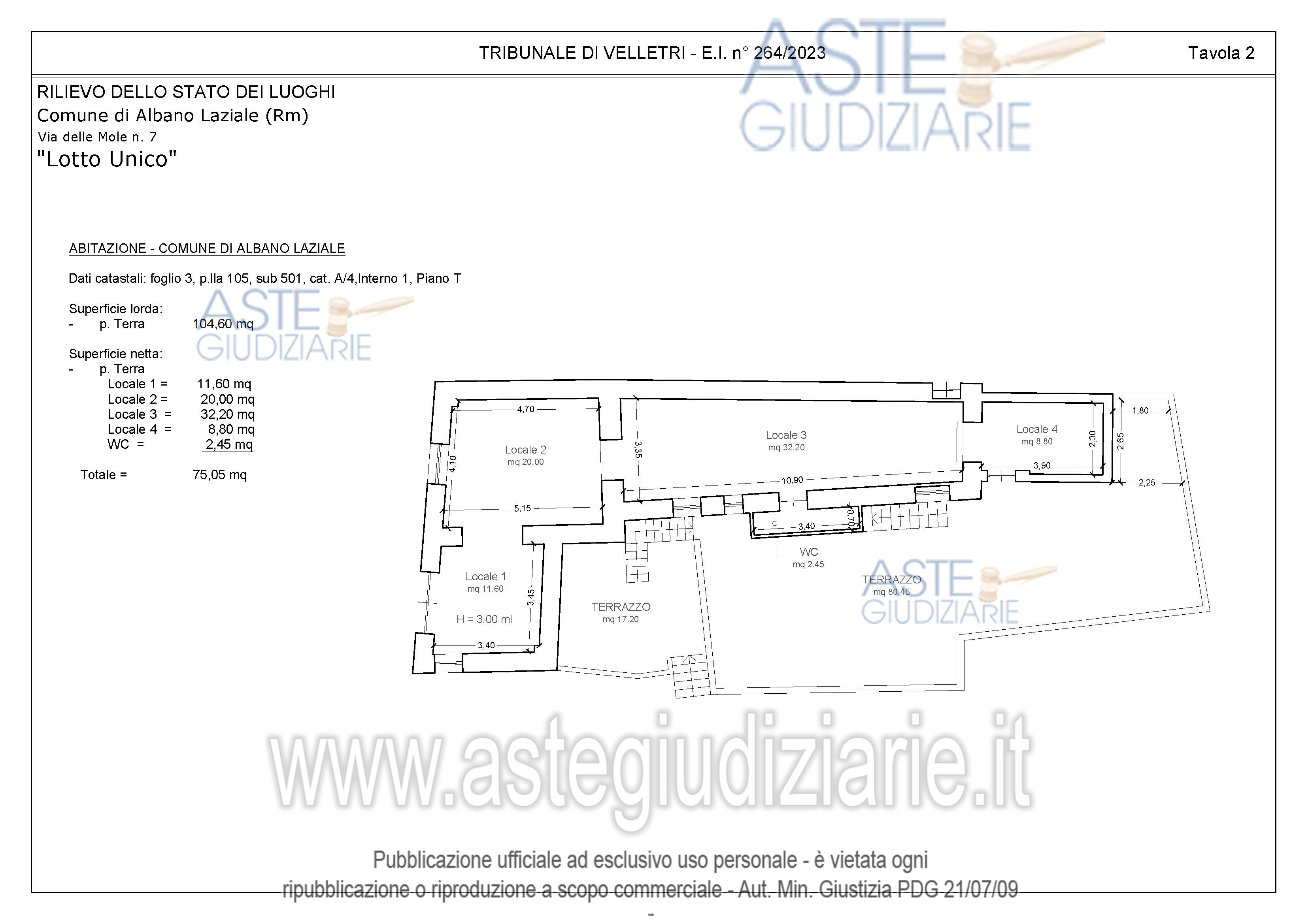 Planimetria del bene