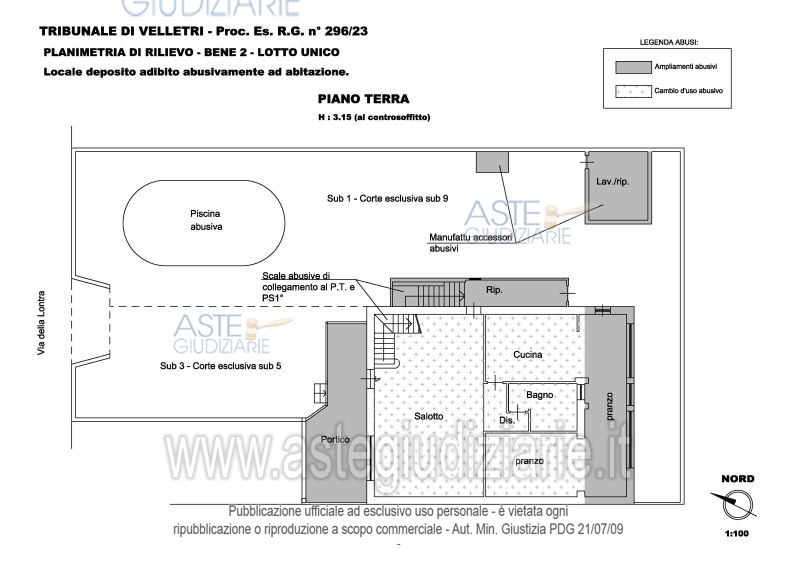 Planimetria del bene
