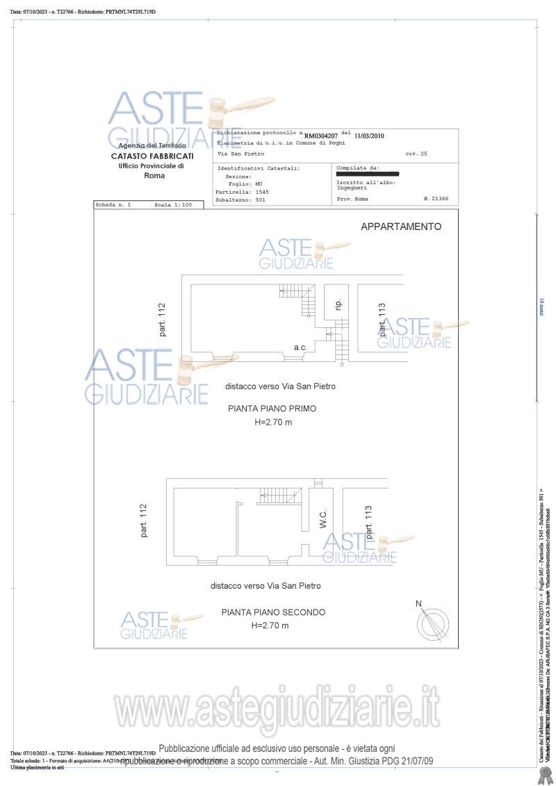 Planimetria del bene