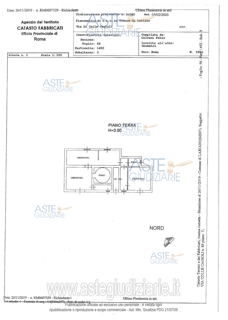 Planimetria del bene