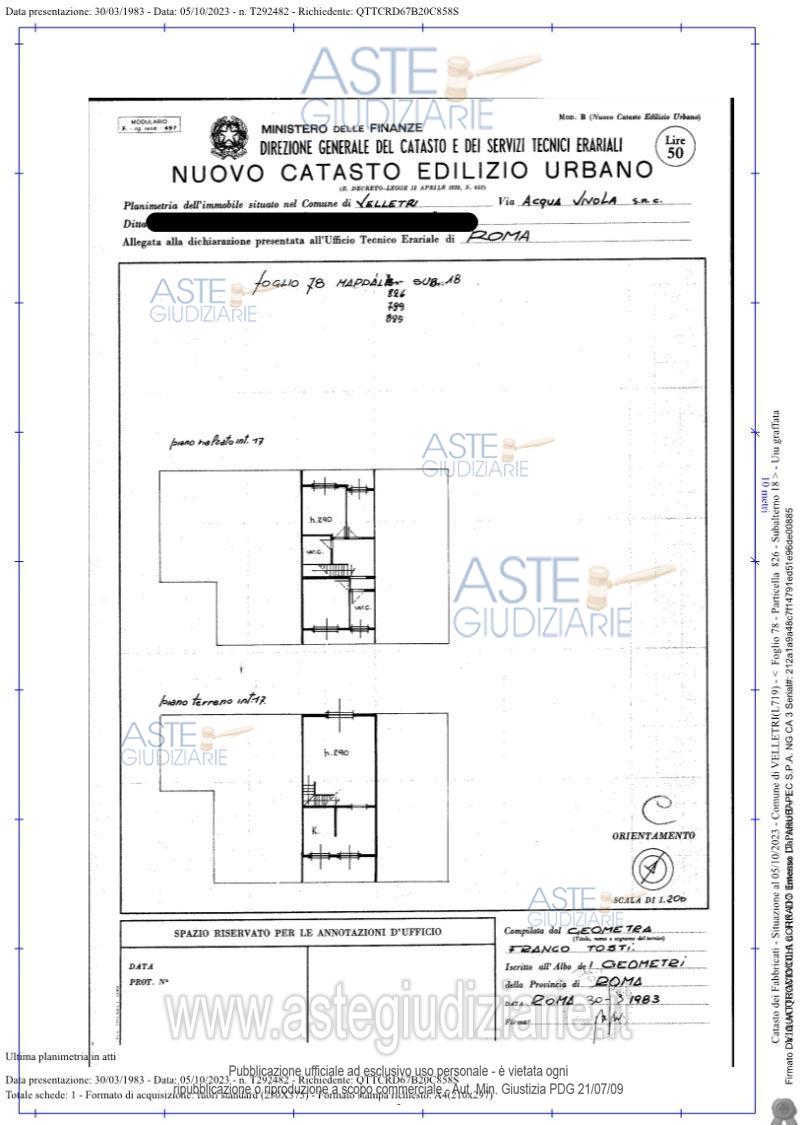 Planimetria del bene
