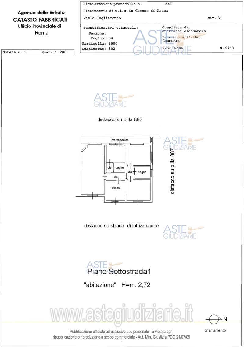 Planimetria del bene