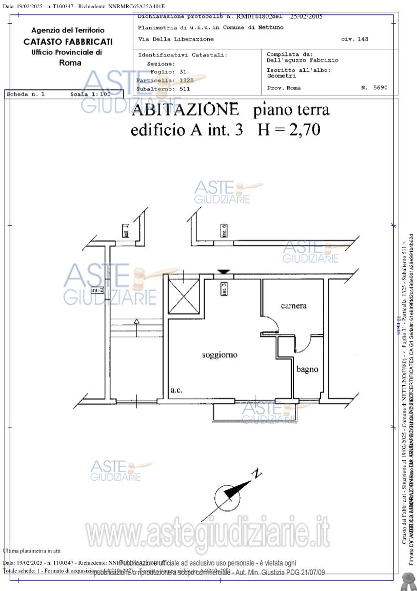 Planimetria del bene