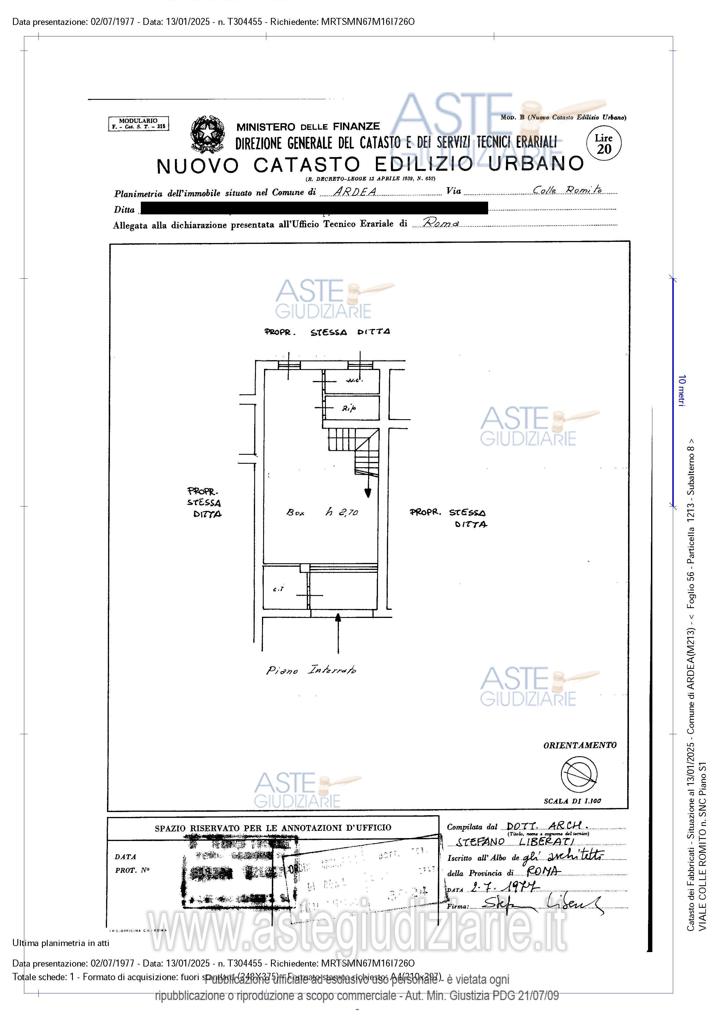 Planimetria del bene
