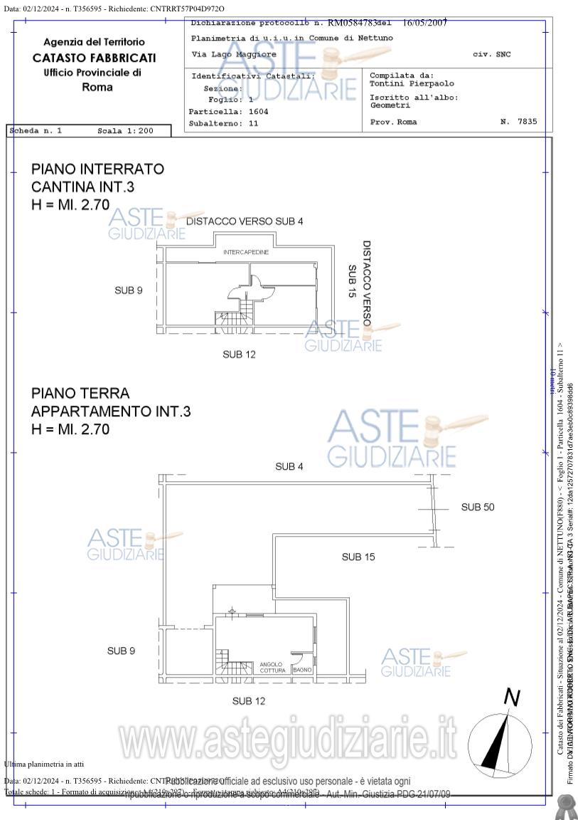 Planimetria del bene