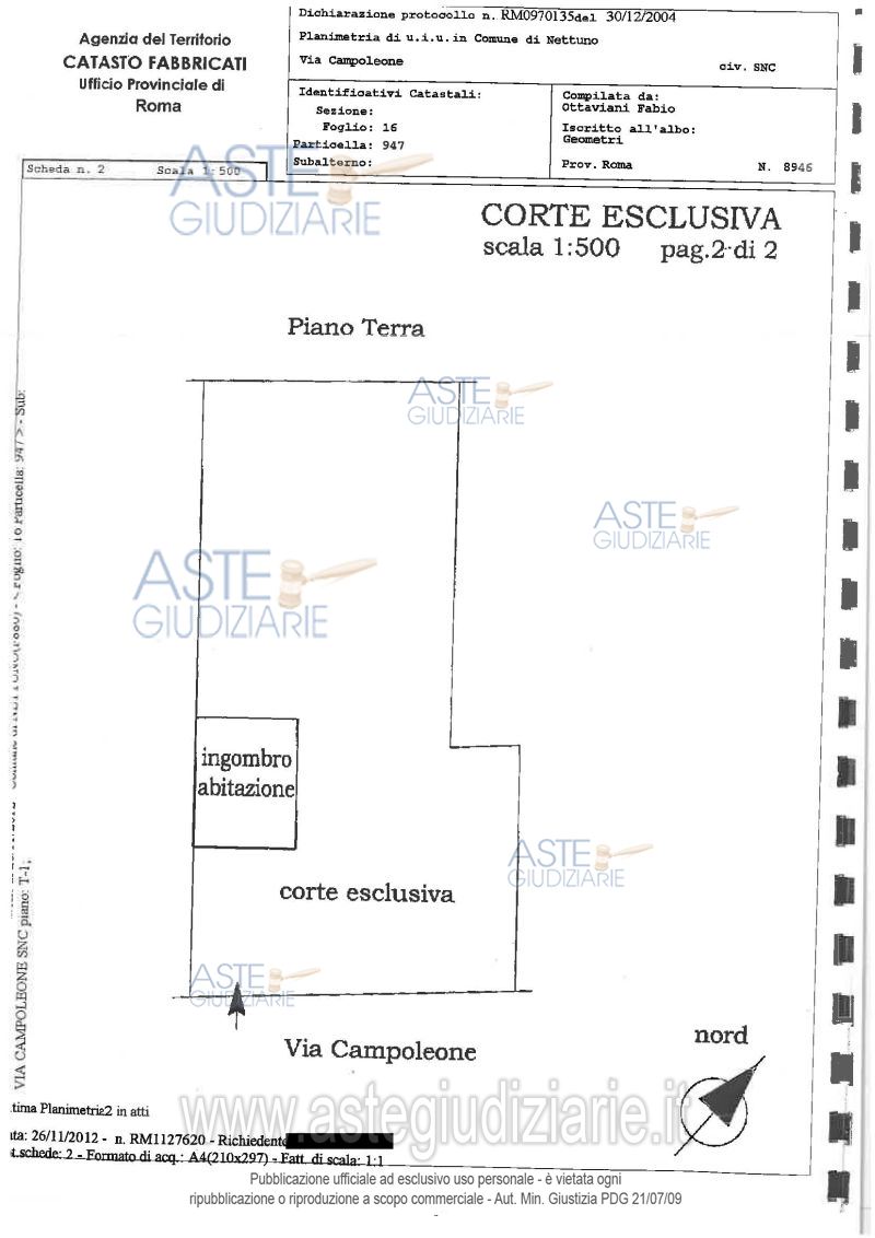 Planimetria del bene