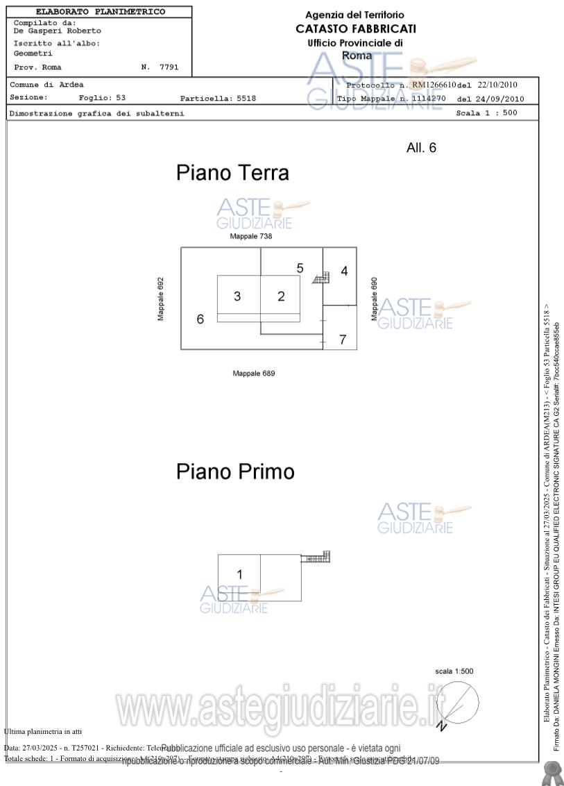 Planimetria del bene