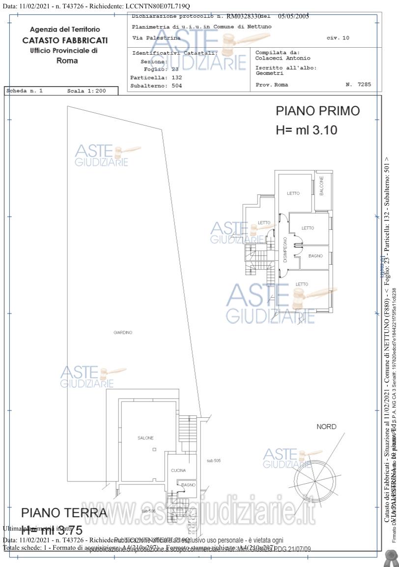 Planimetria del bene