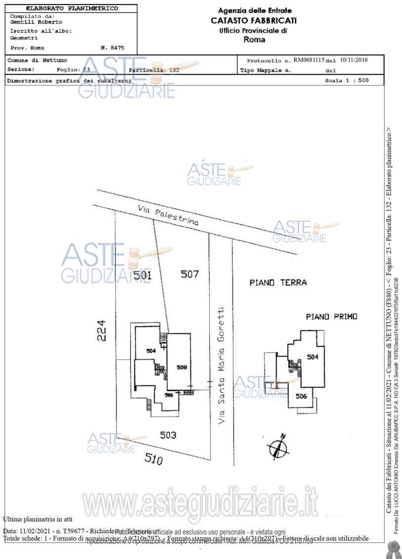 Planimetria del bene