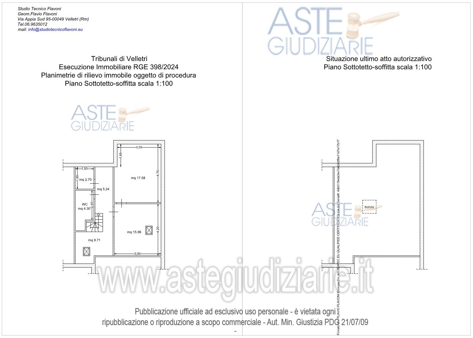 Planimetria del bene