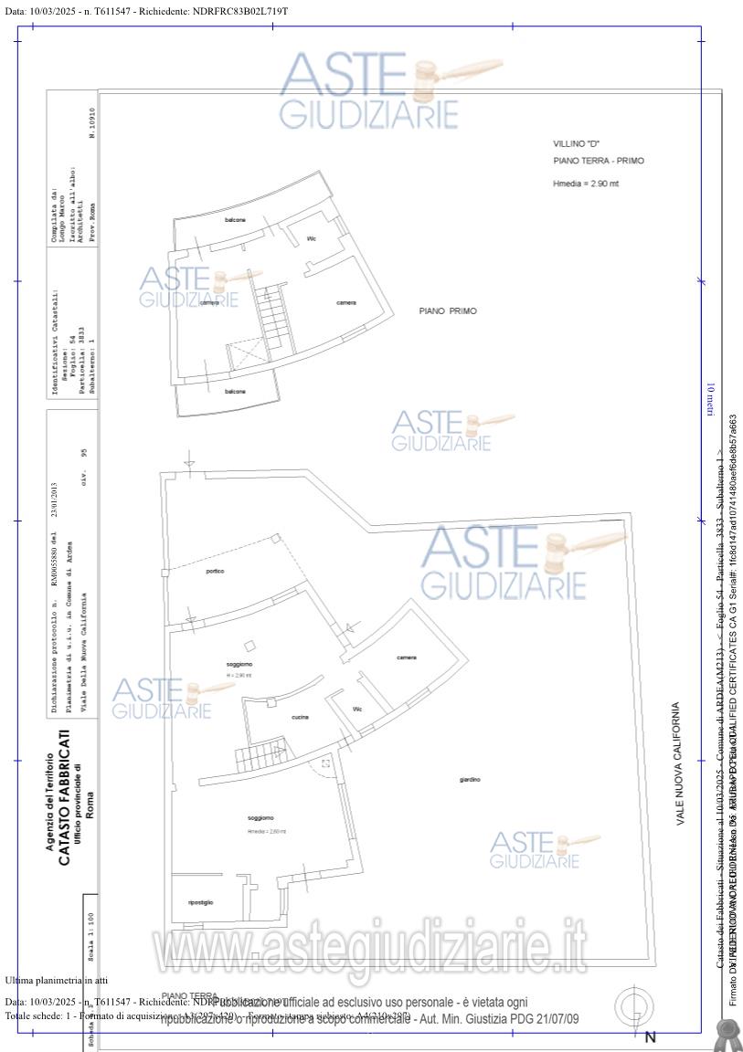 Planimetria del bene