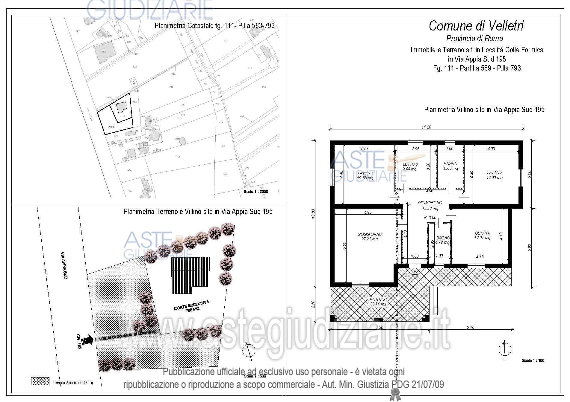 Planimetria del bene