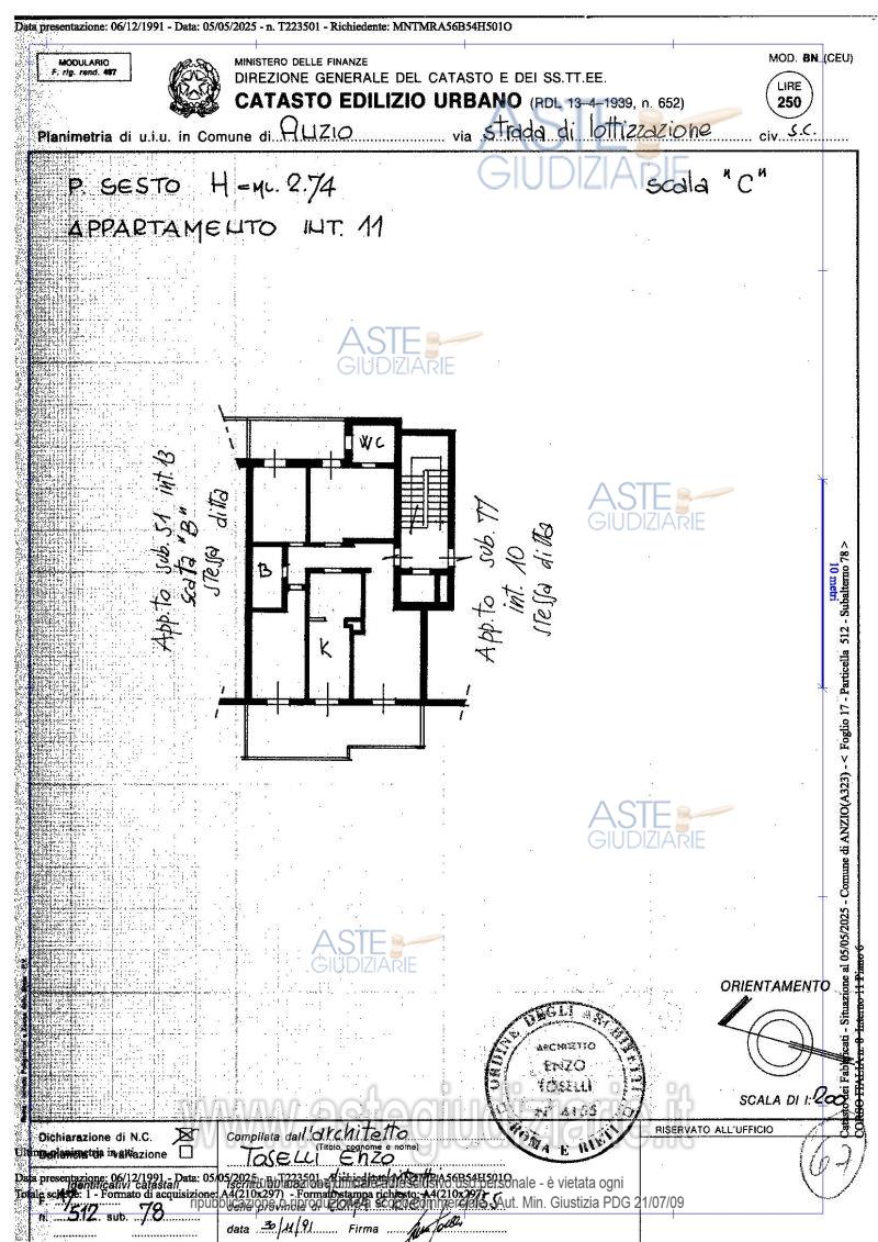 Planimetria del bene