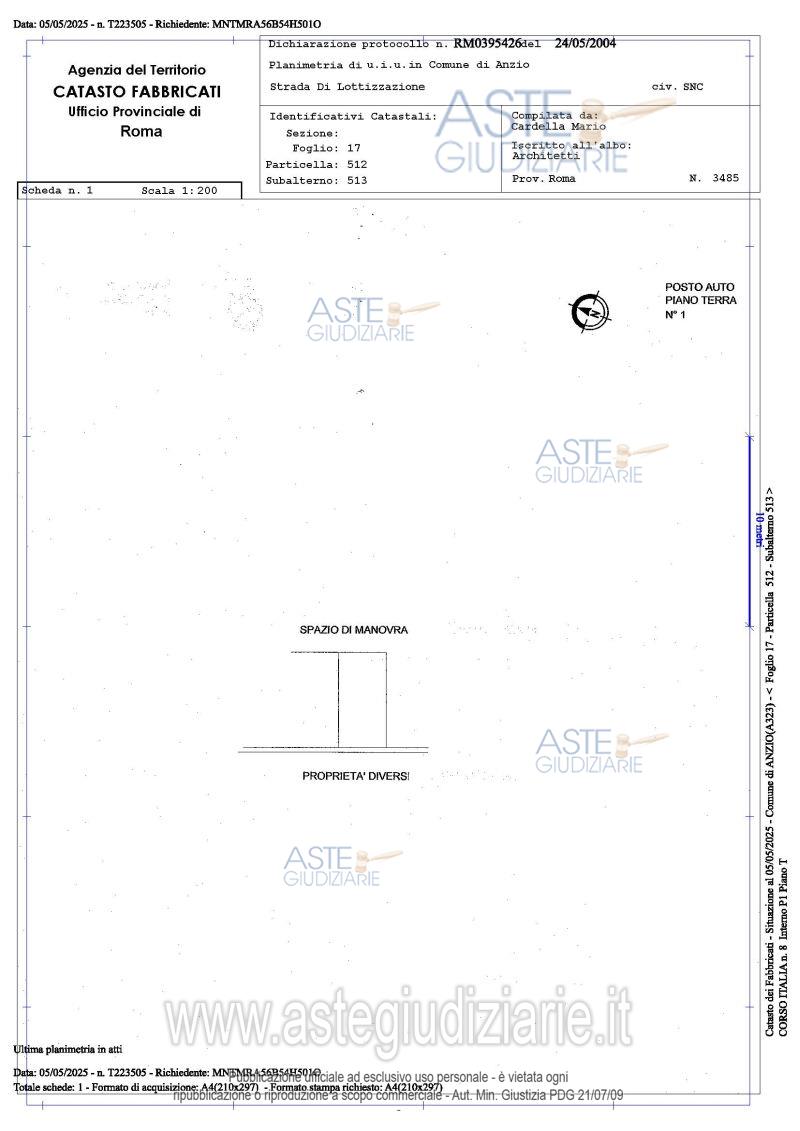 Planimetria del bene