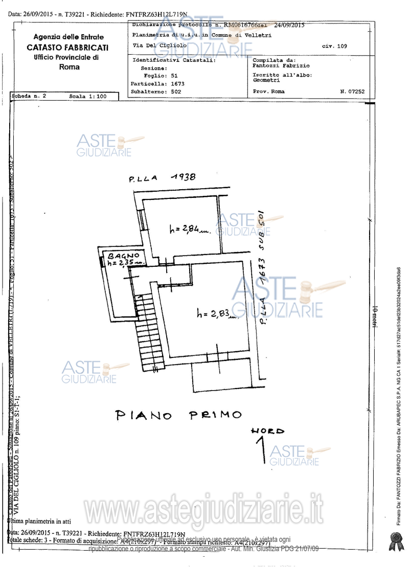 Planimetria del bene