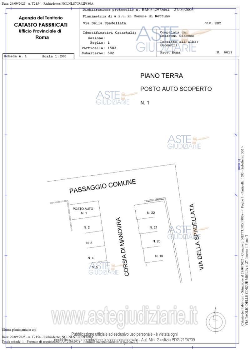 Planimetria del bene