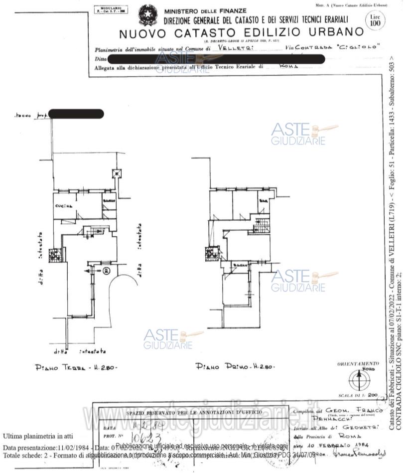 Planimetria del bene