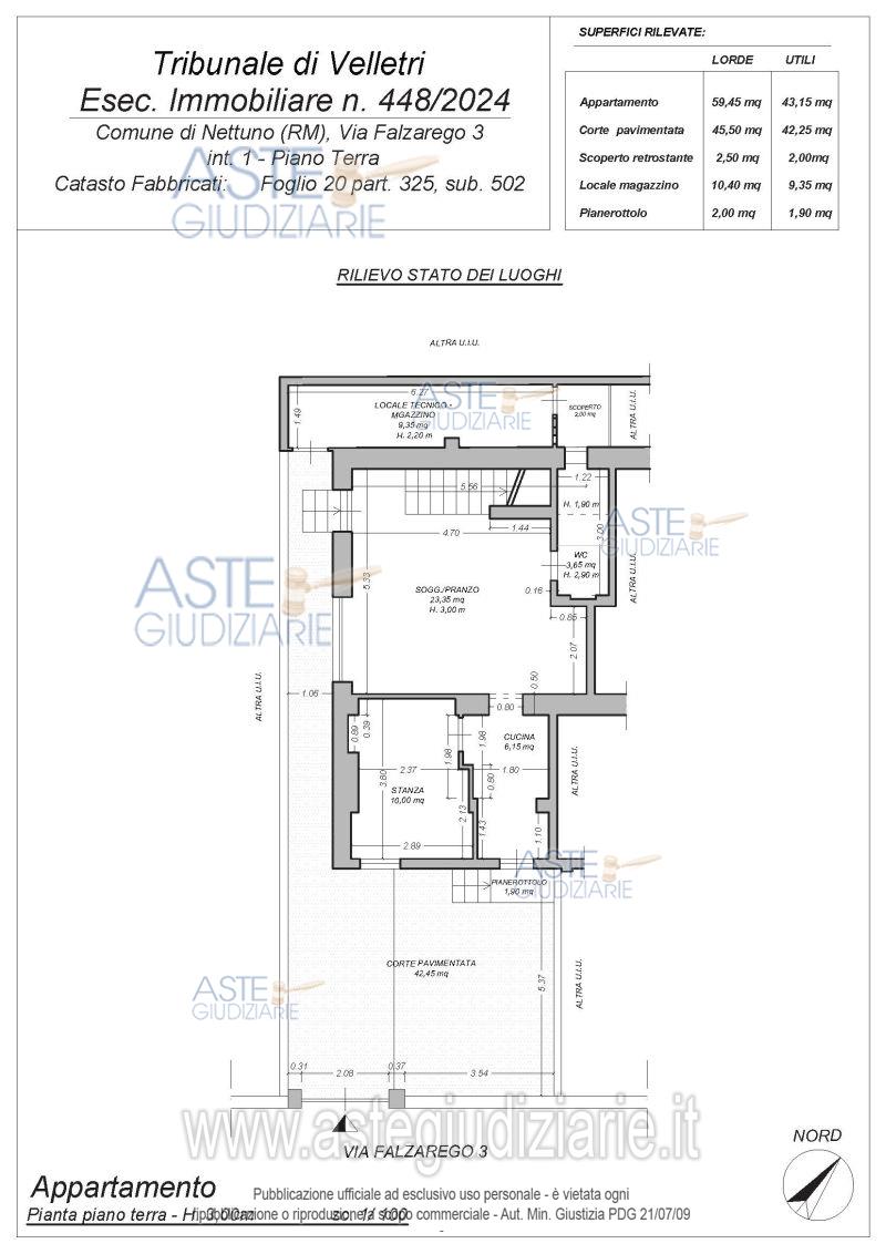 Planimetria del bene