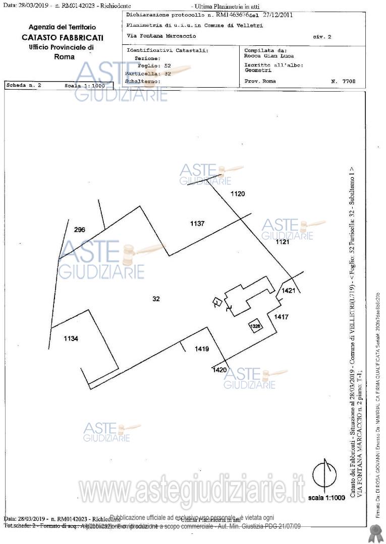 Planimetria del bene