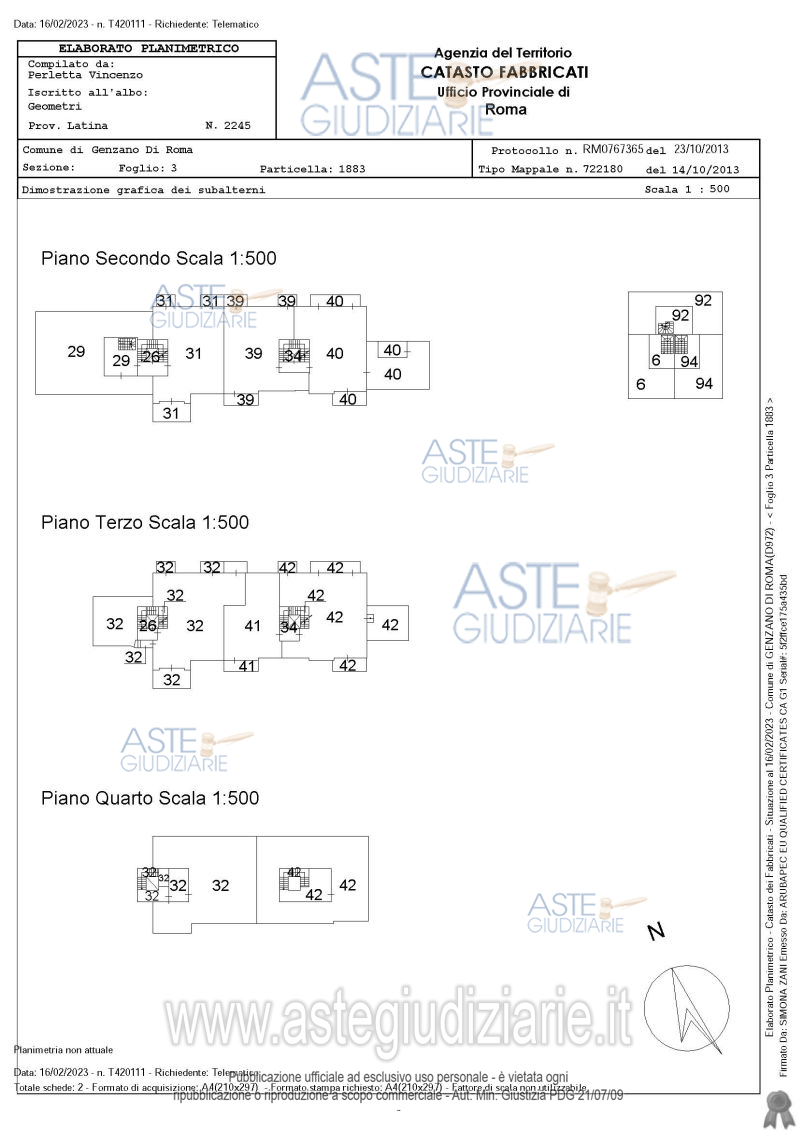 Planimetria del bene