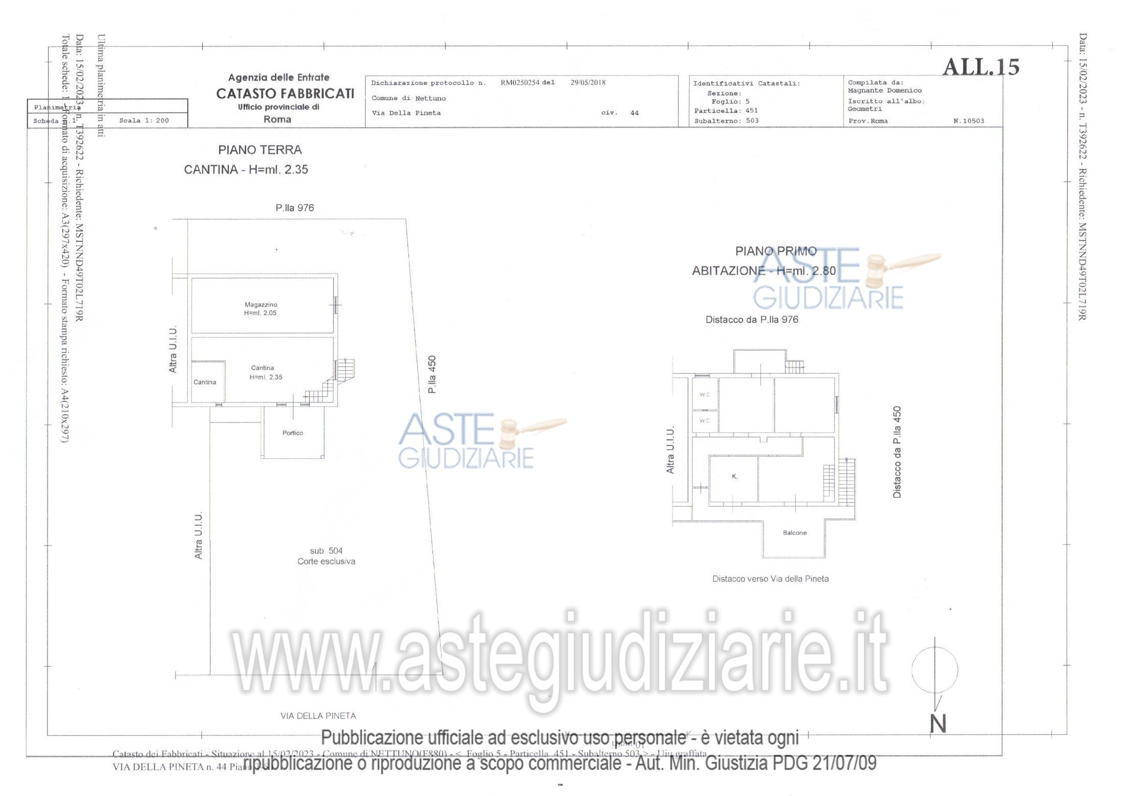 Planimetria del bene