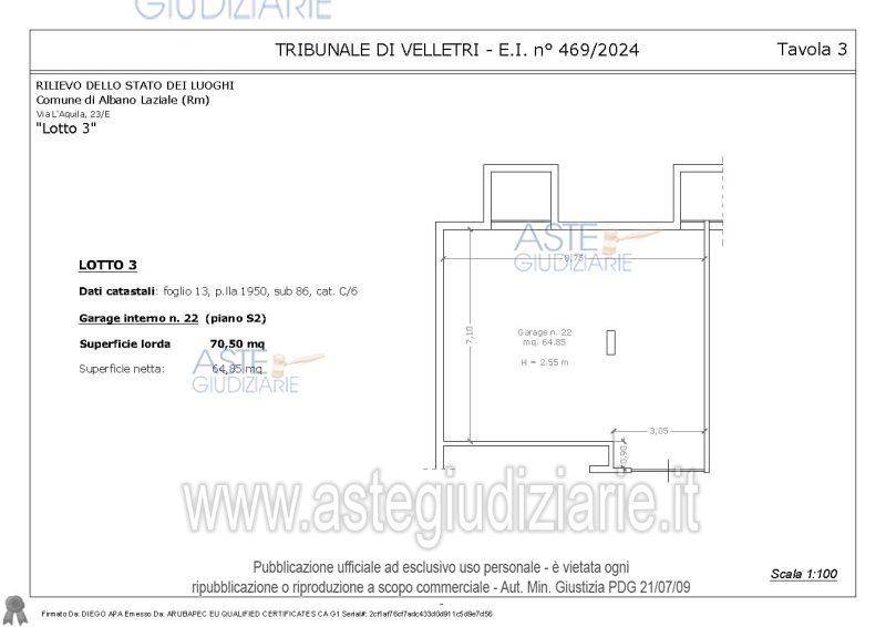 Planimetria del bene