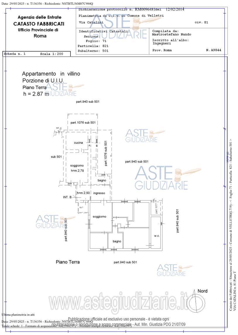 Planimetria del bene