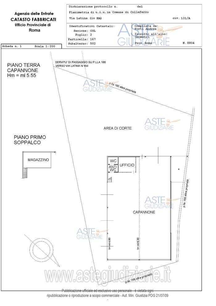 Planimetria del bene