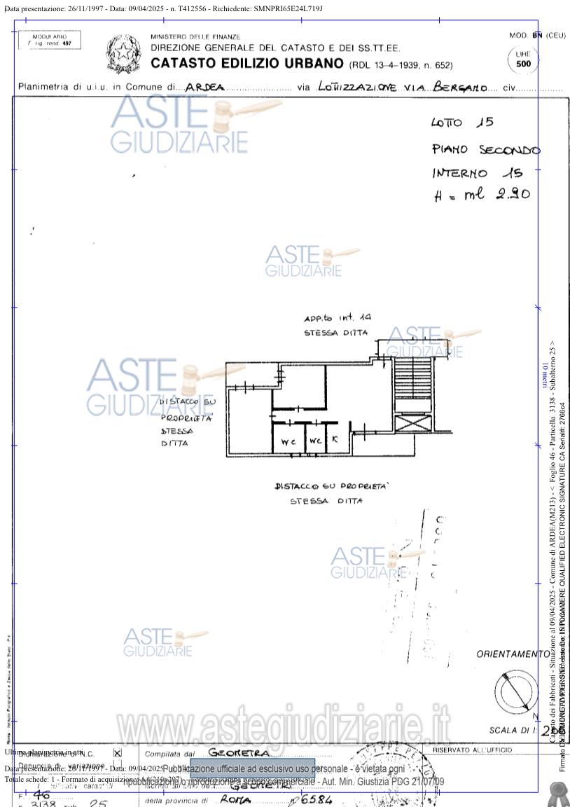 Planimetria del bene