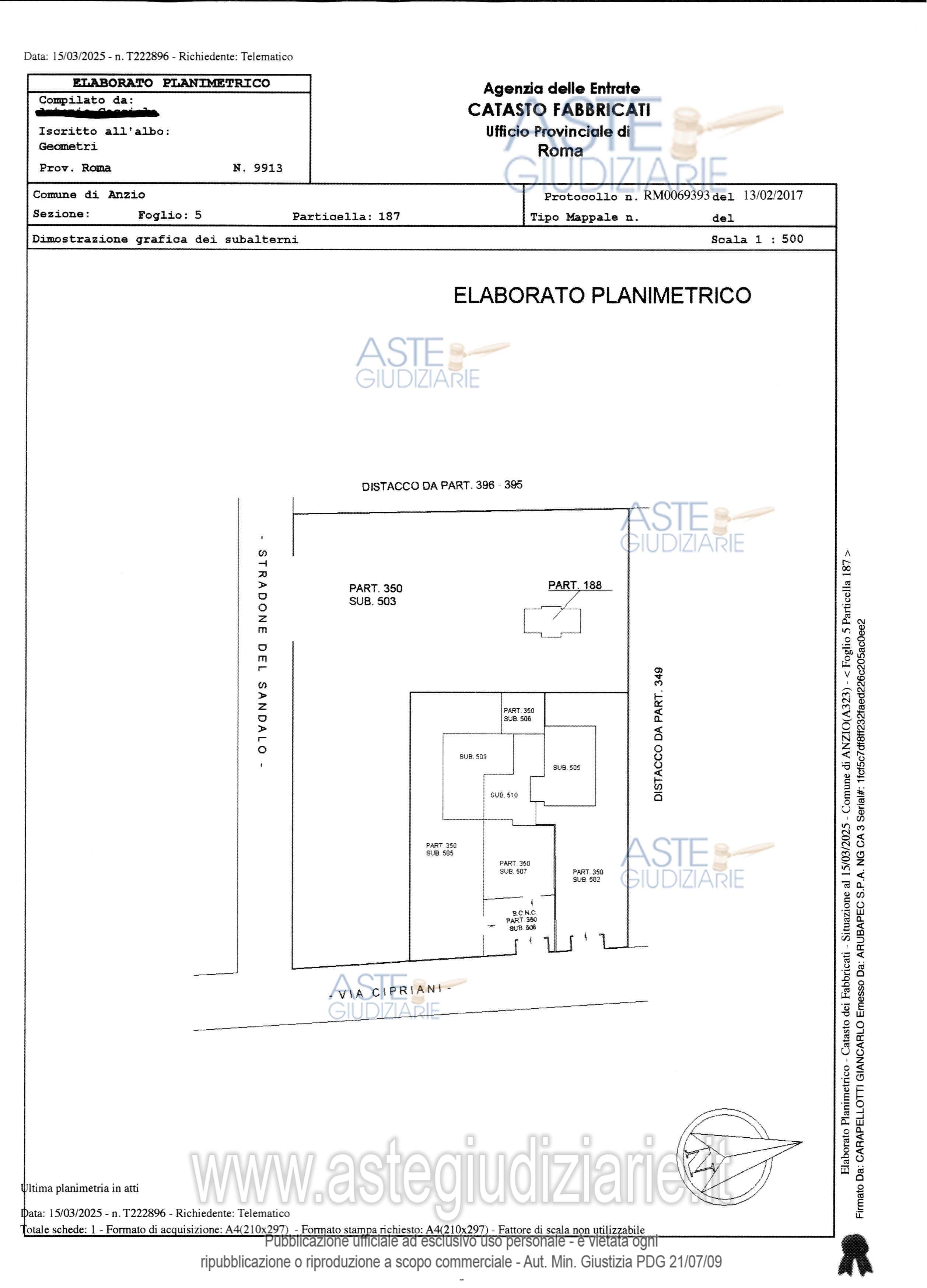 Planimetria del bene