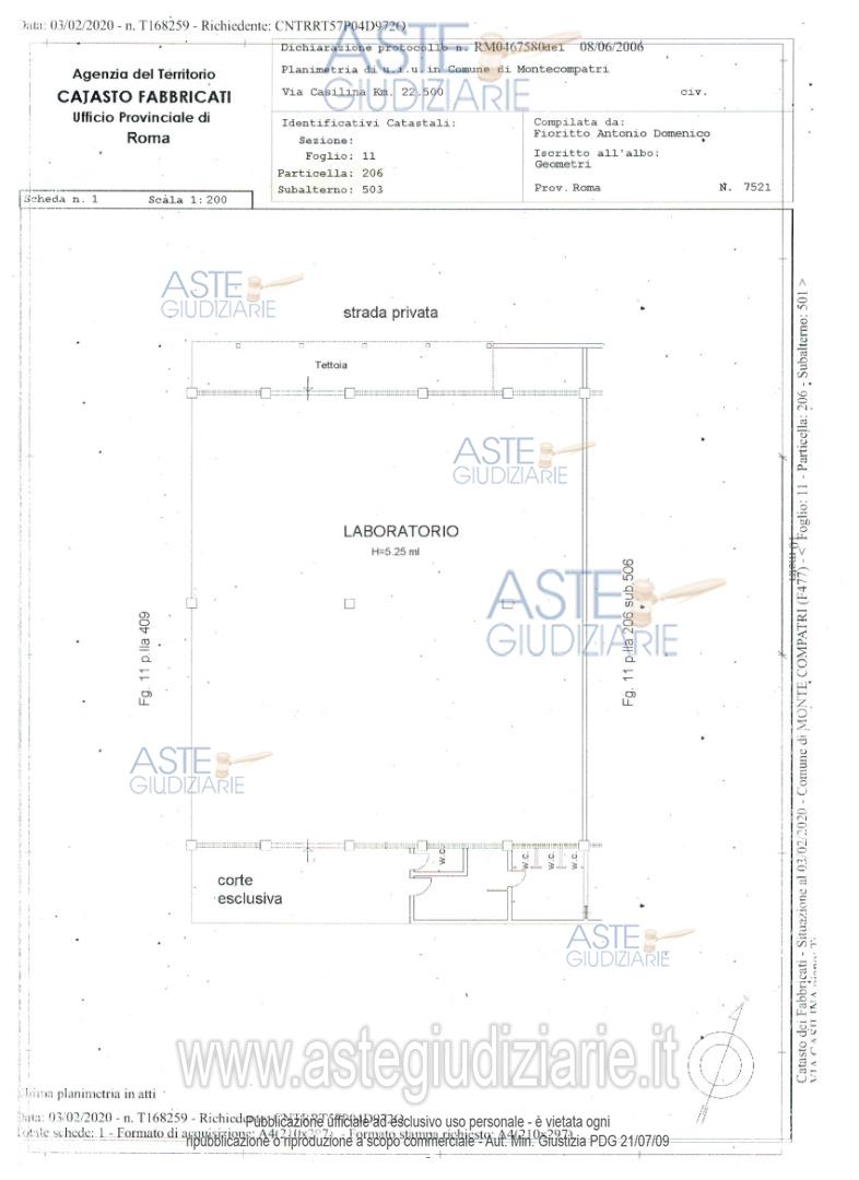 Planimetria del bene