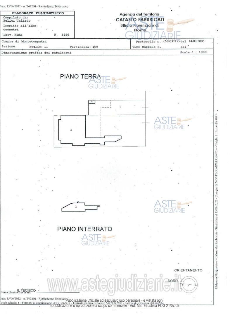 Planimetria del bene