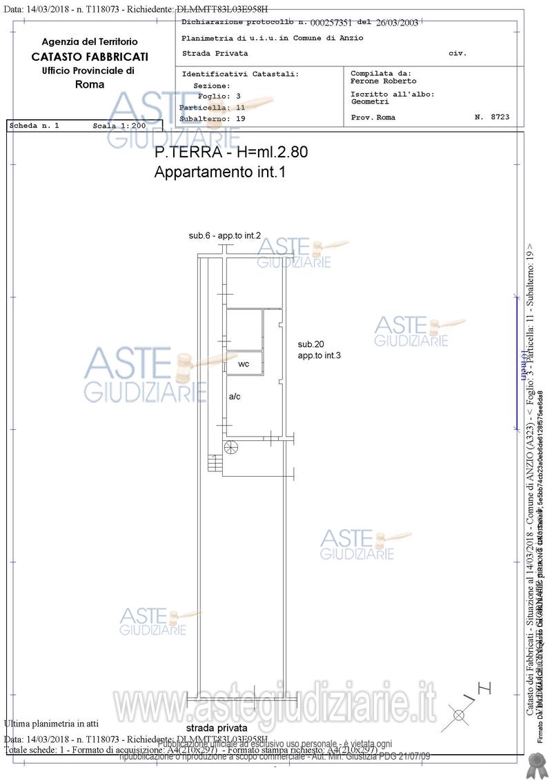 Planimetria del bene
