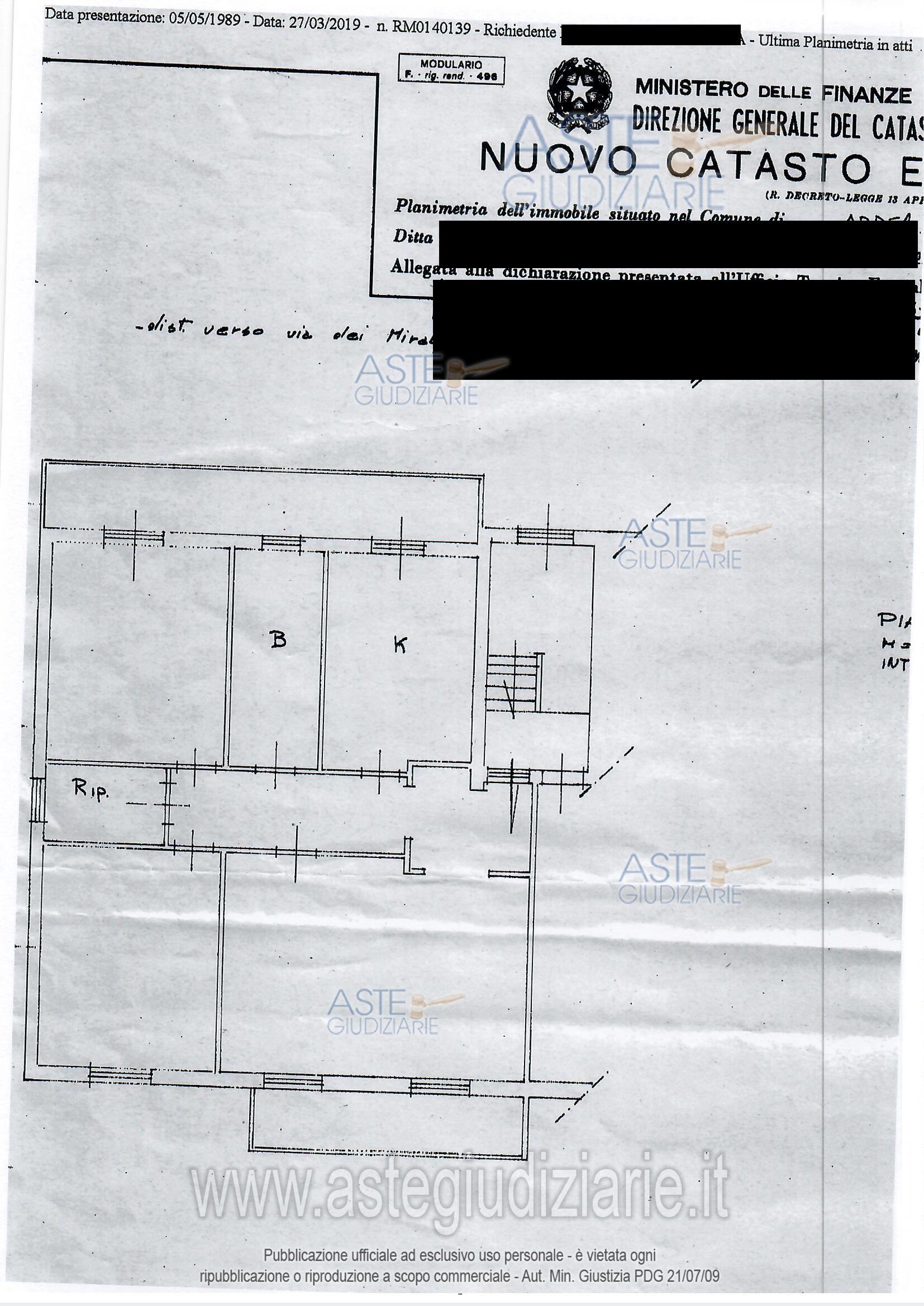 Planimetria del bene