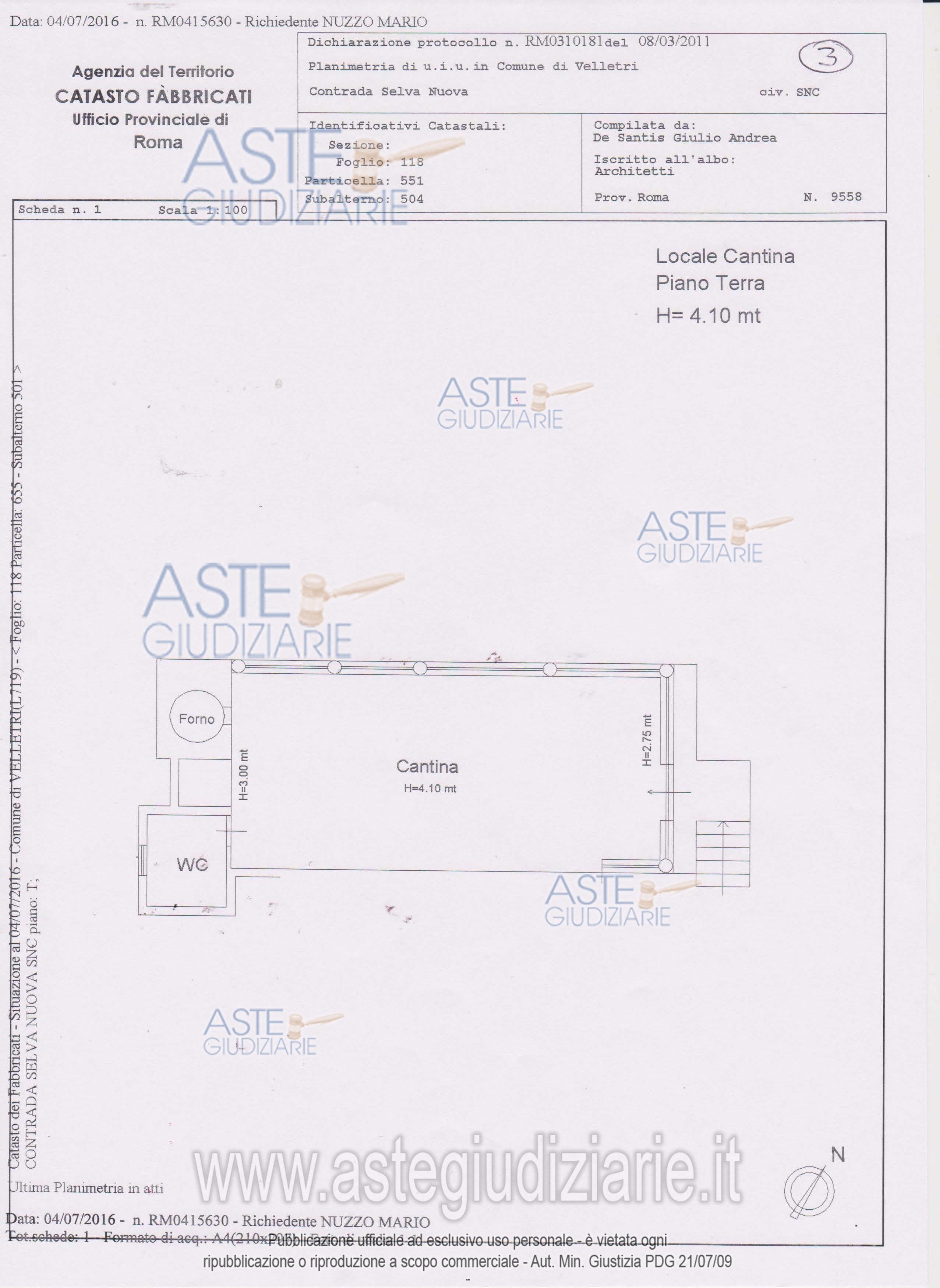 Planimetria del bene