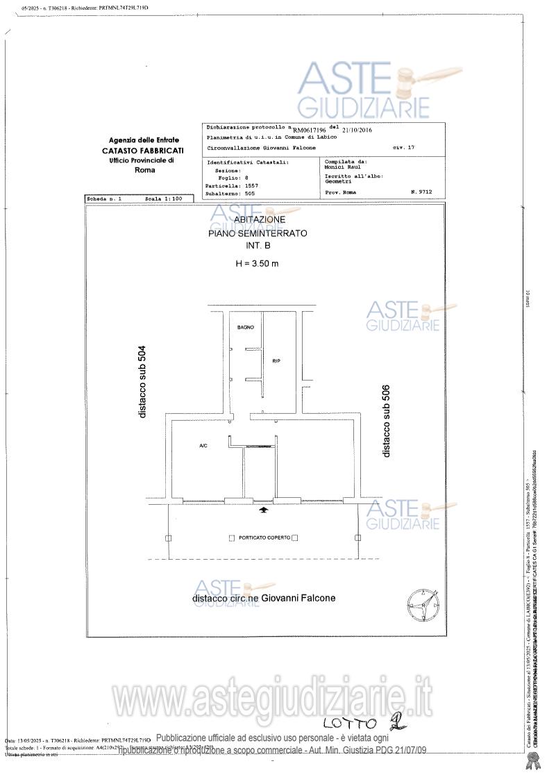 Planimetria del bene