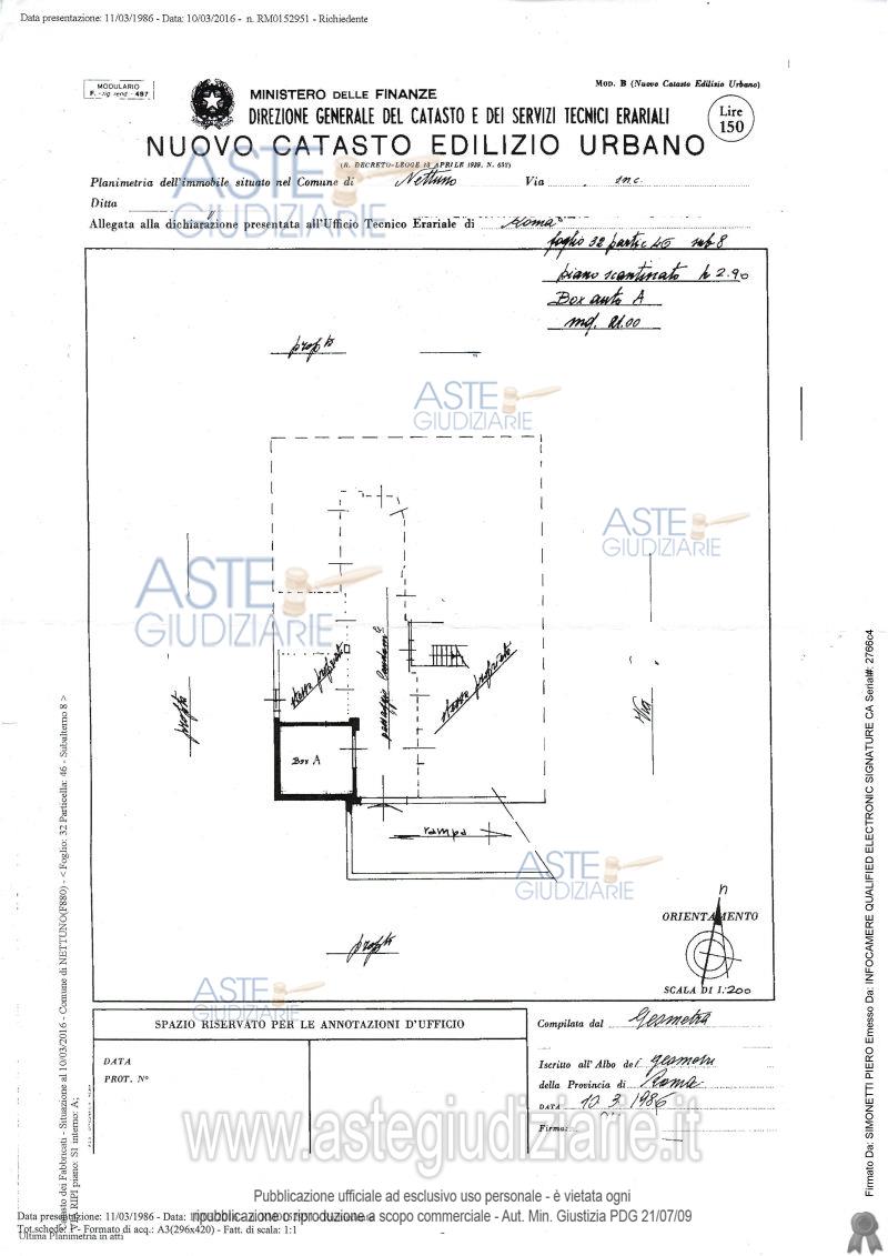 Planimetria del bene