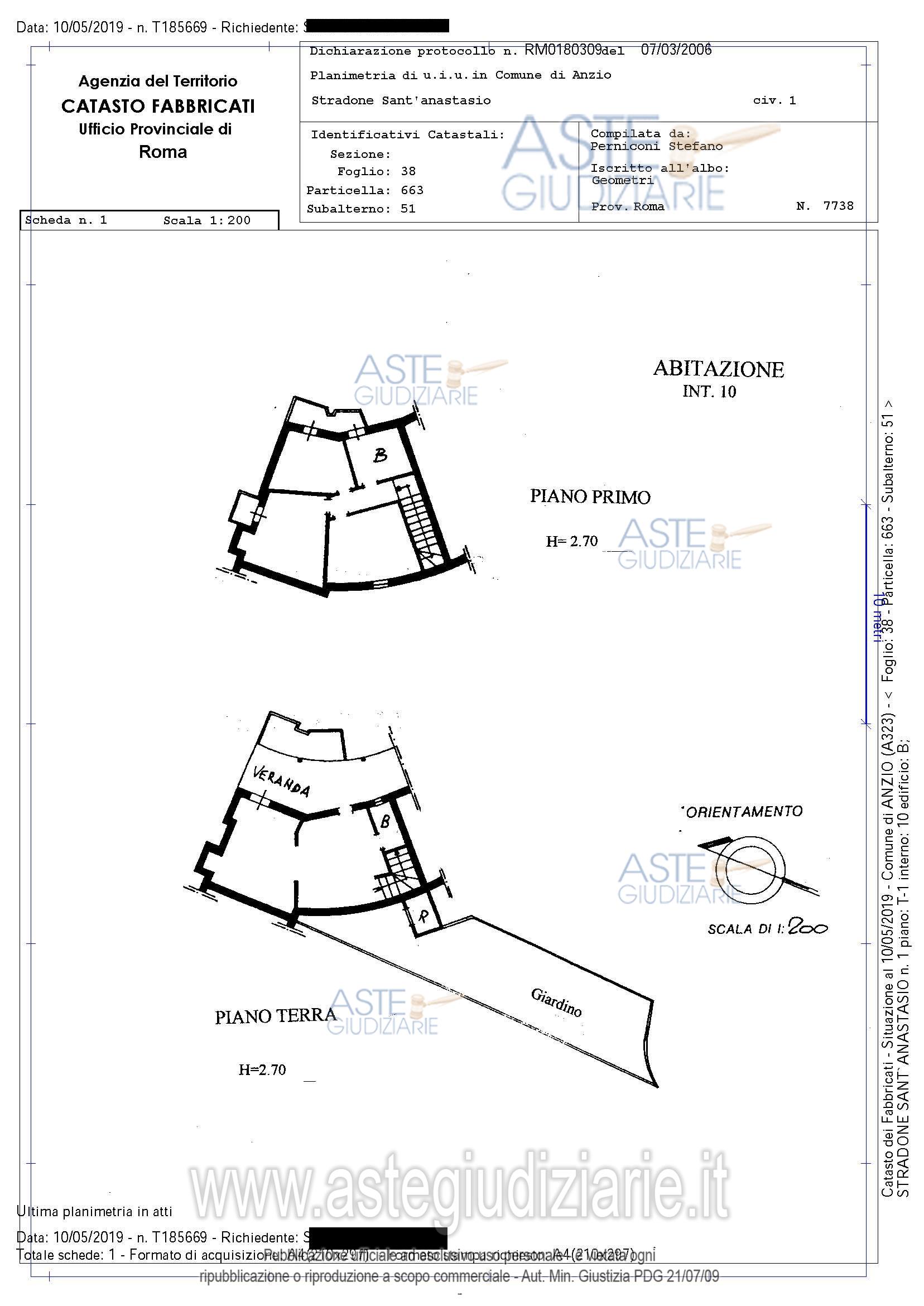 Planimetria del bene