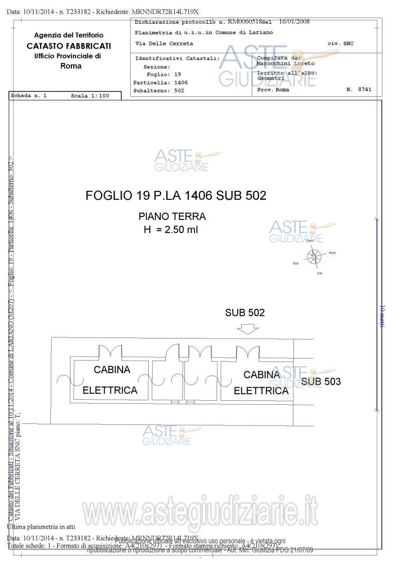Planimetria del bene