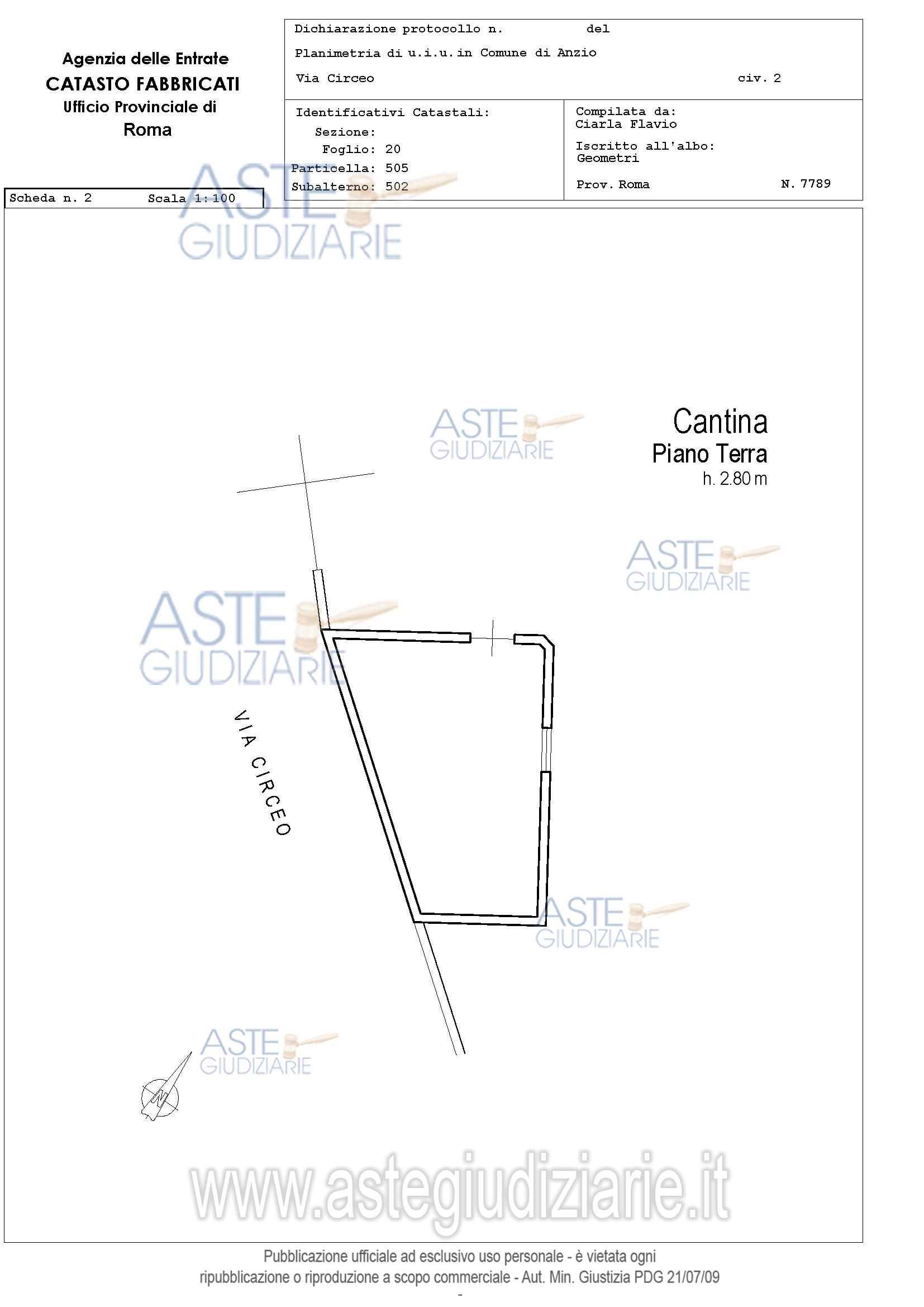 Planimetria del bene