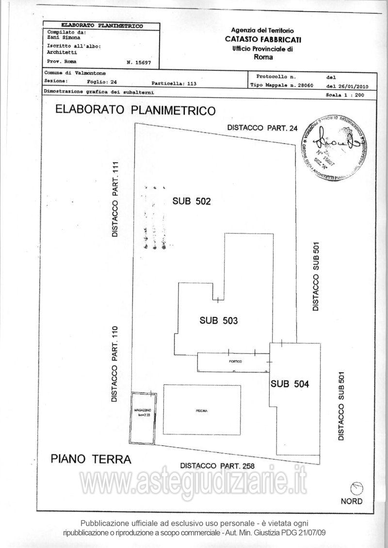 Planimetria del bene
