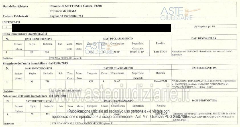 Planimetria del bene