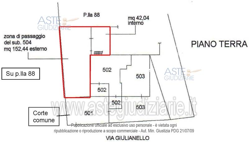Planimetria del bene