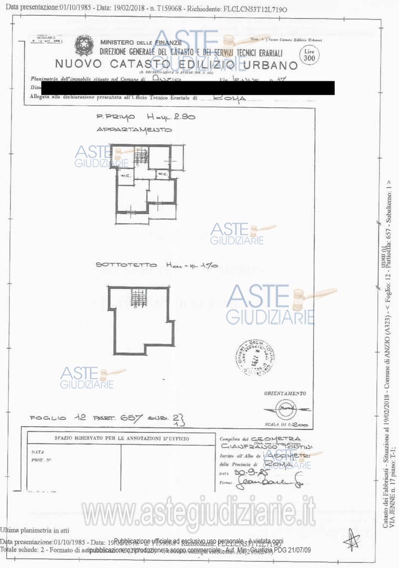 Planimetria del bene