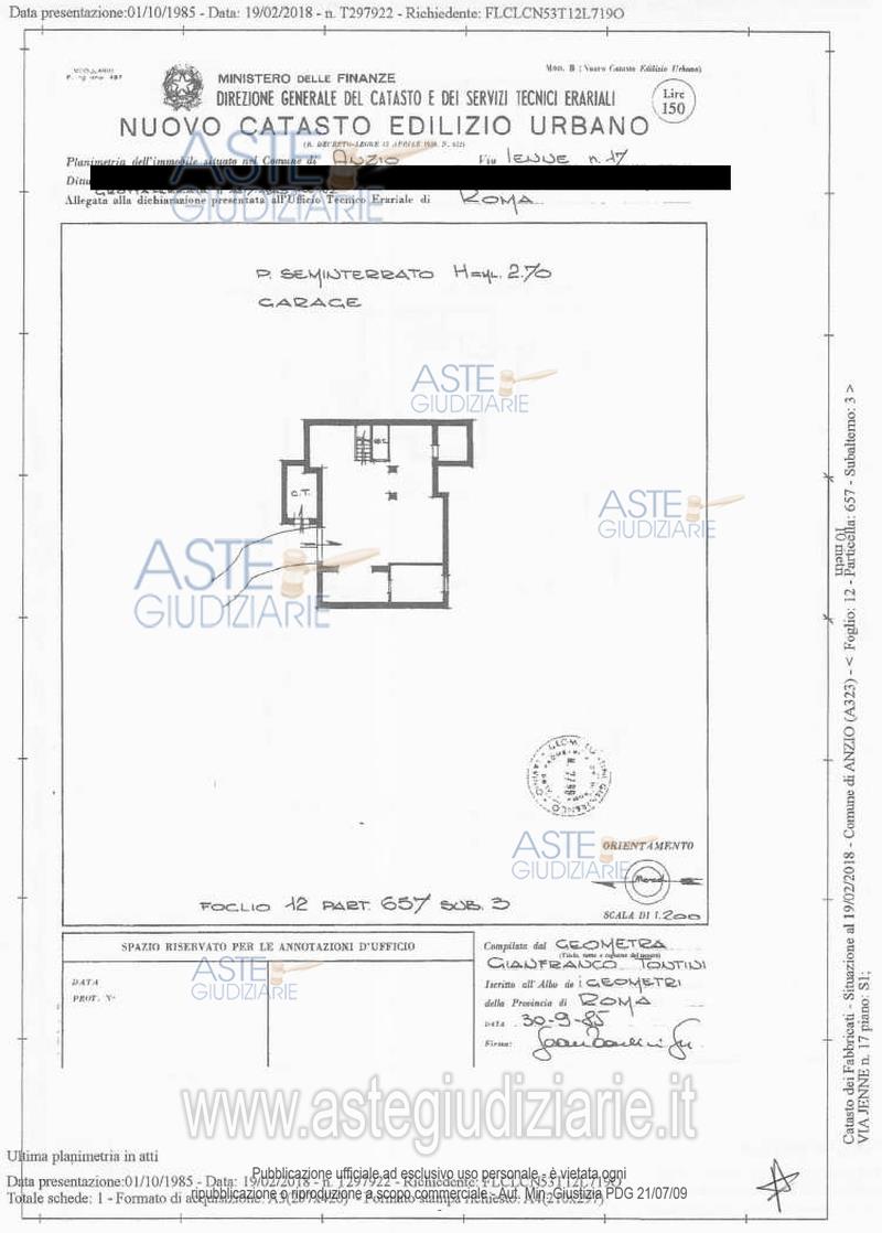 Planimetria del bene