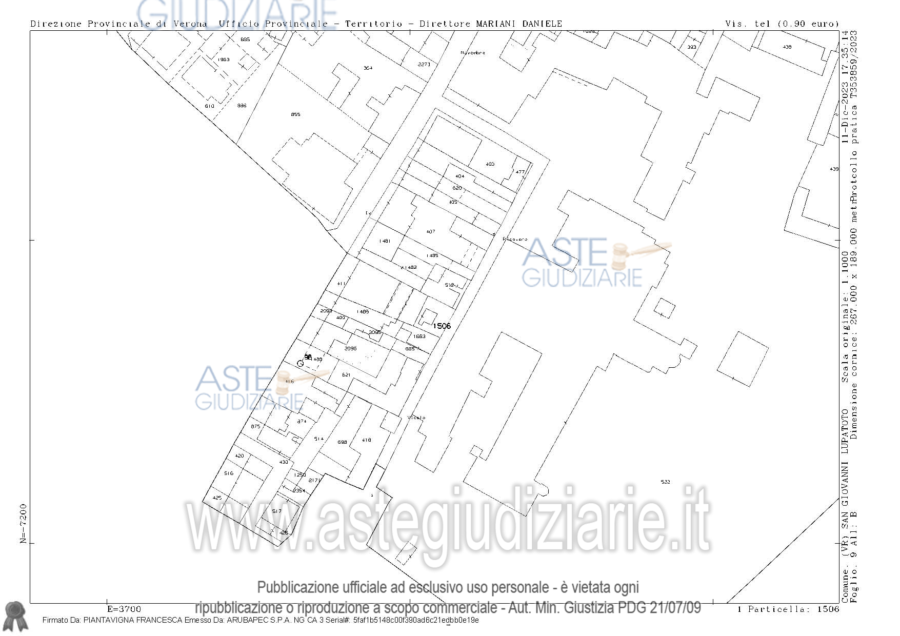 Planimetria del bene