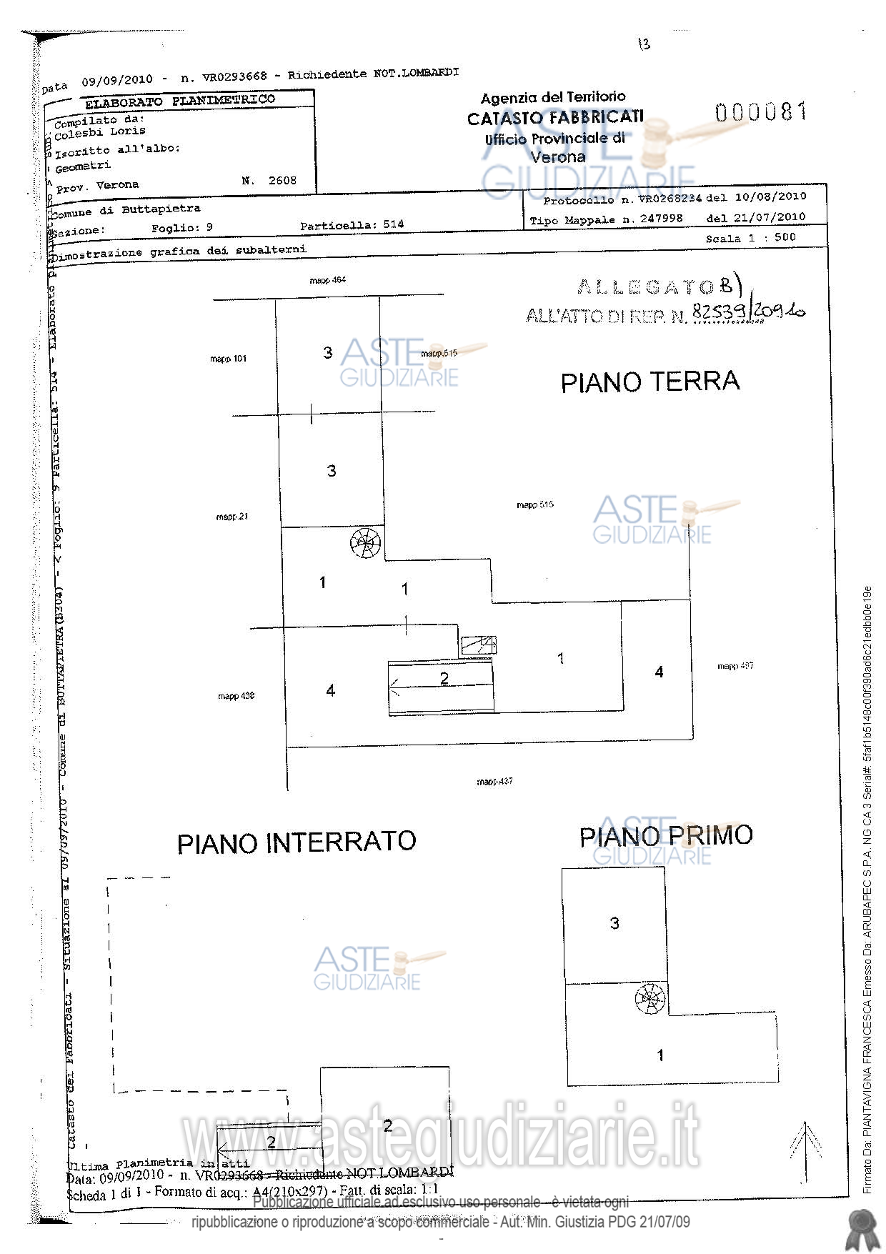 Planimetria del bene