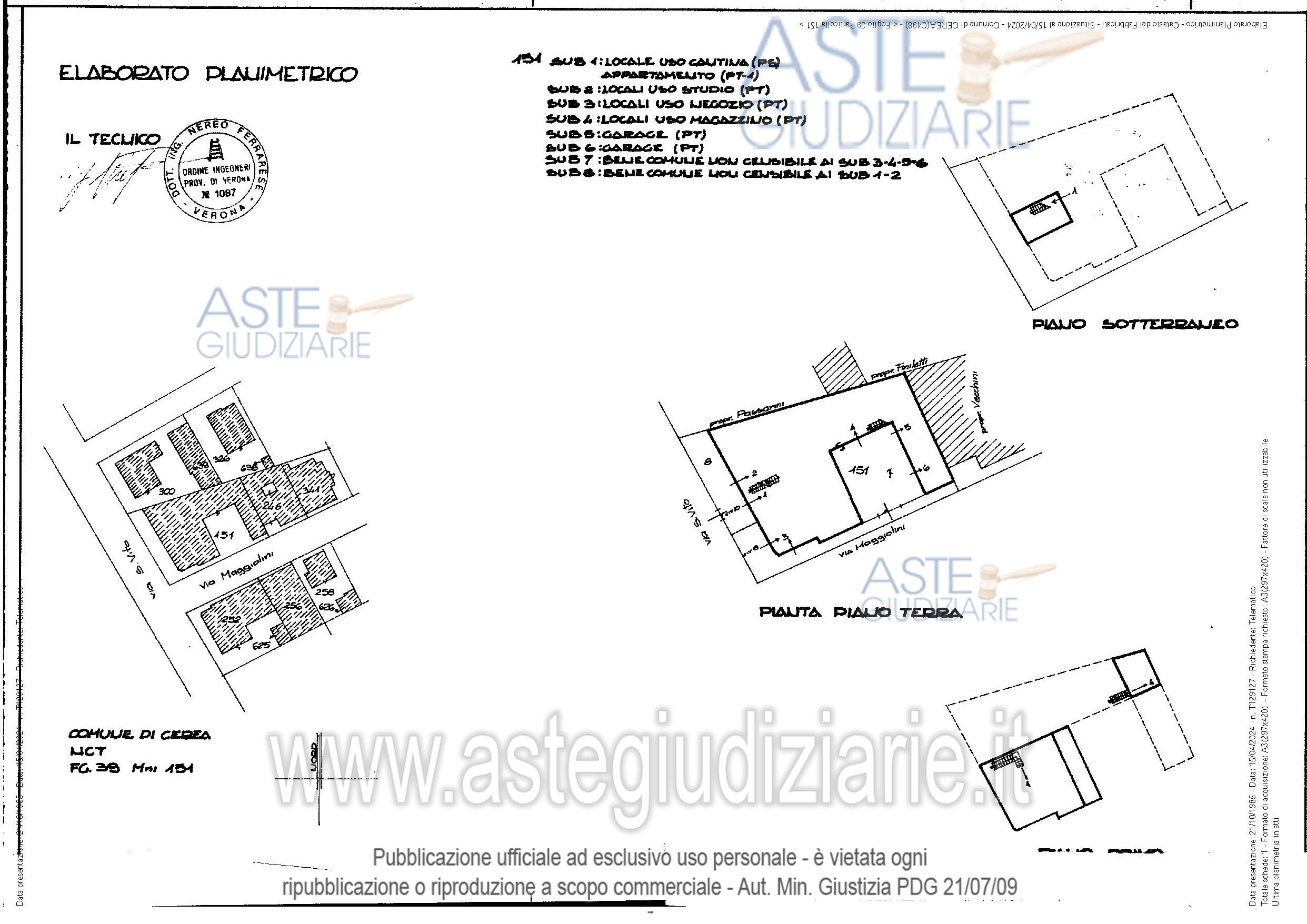 Planimetria del bene