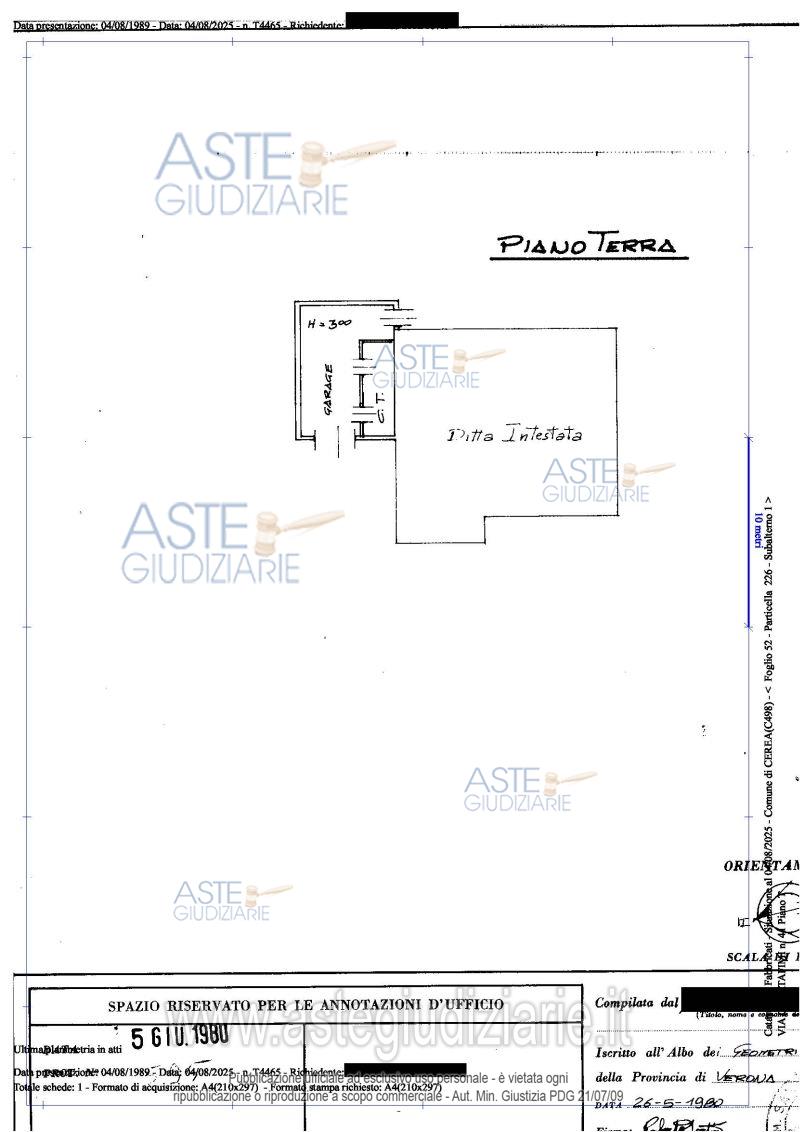 Planimetria del bene