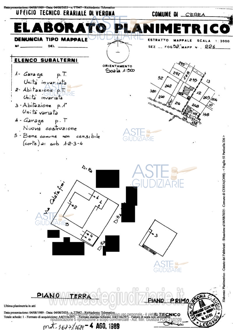 Planimetria del bene